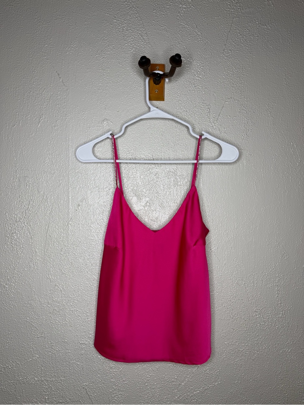 & Other Stories Hot Pink V-Neck Spaghetti Strap Cami